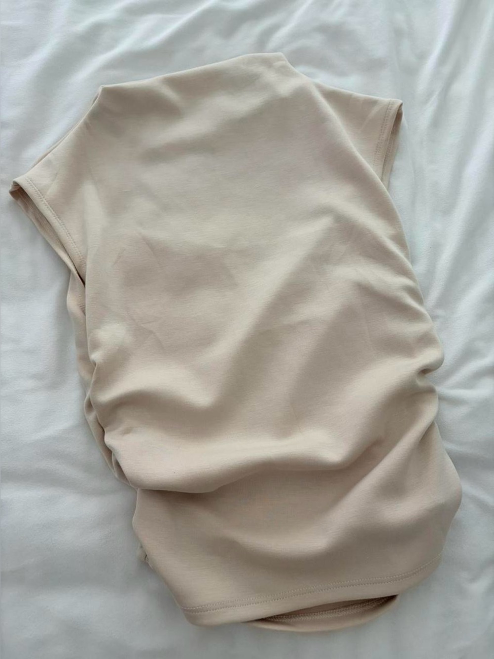 Fashion Nova cream ruched blouse